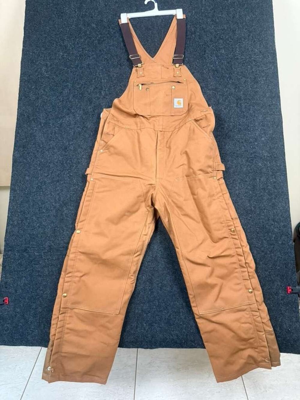 Carhartt R41 Brown Duck Bib Overalls Men's 40x32 Workwear